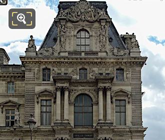 West facade Pavillon Turgot, L'Histoire et la Poesie, Louvre, Paris