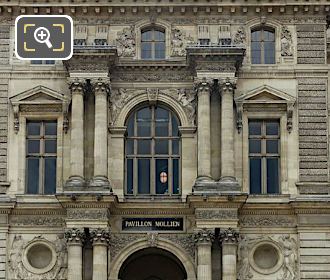 Pavillon Mollien W facade, La Science Moderne et l’Art sculpture, The Louvre