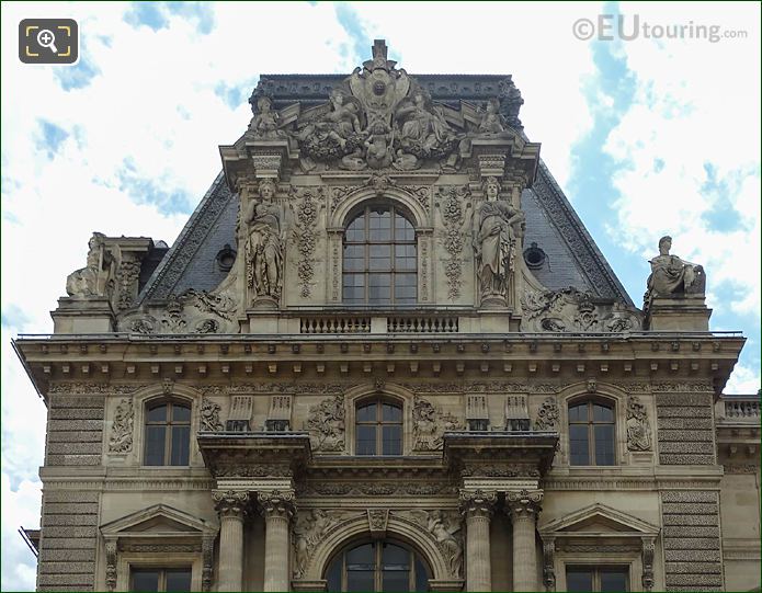 L'Agriculture et les Arts pediment sculpture on Pavillon Mollien