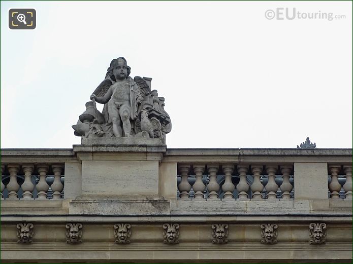 West facade, Aile en Retour Mollien L'Industrie statue, The Louvre, Paris