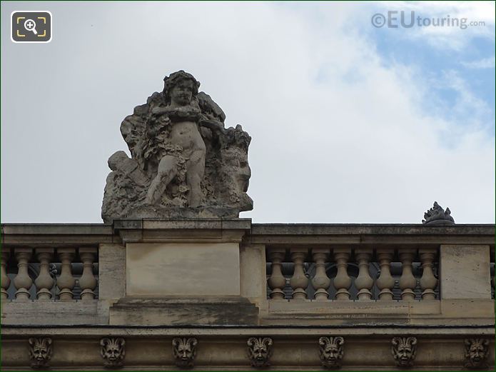 North facade Aile en Retour Mollien, Le Printemps statue, The Louvre