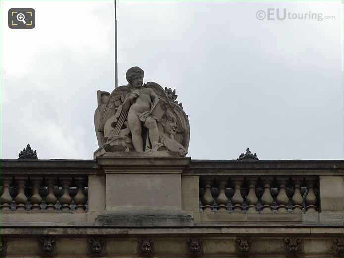 Aile Mollien facade with Les Beaux-arts at Musee du Louvre