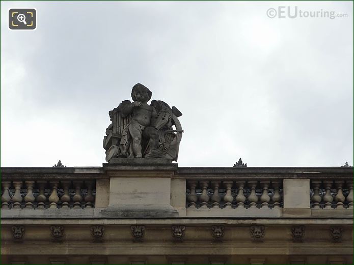 North facade of Aile Mollien and La Musique statue