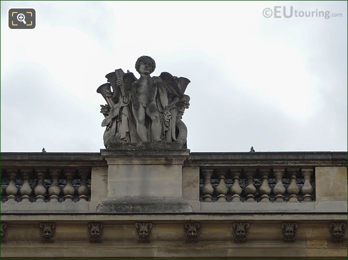 North facade of Aile Mollien and Musique statue