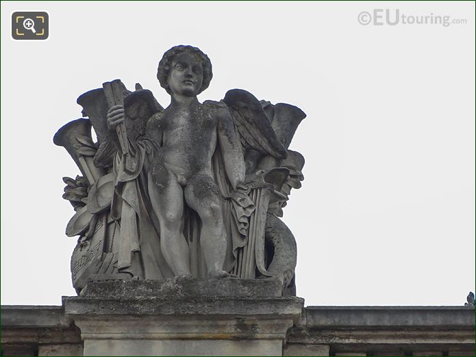 The Musique statue on Aile Mollien at Musee du Louvre