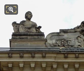 Art statue on Pavillon Sully at the Louvre