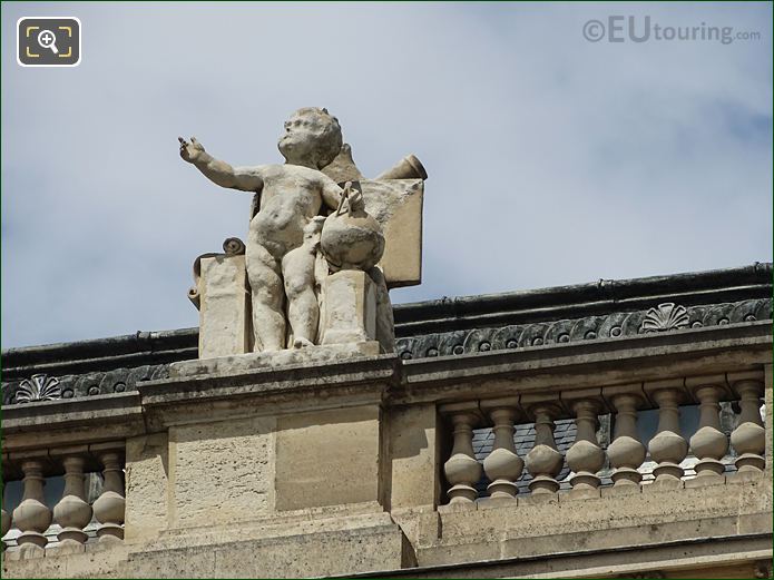 South facade Aile Colbert with L’Astronomie statue