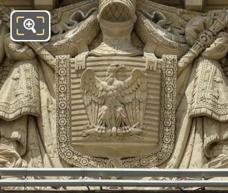 Imperial eagle on La Force et la Paix sculpture