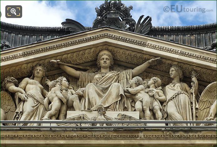 France Protegeant la Science et l'Art sculpture by Francisque Duret