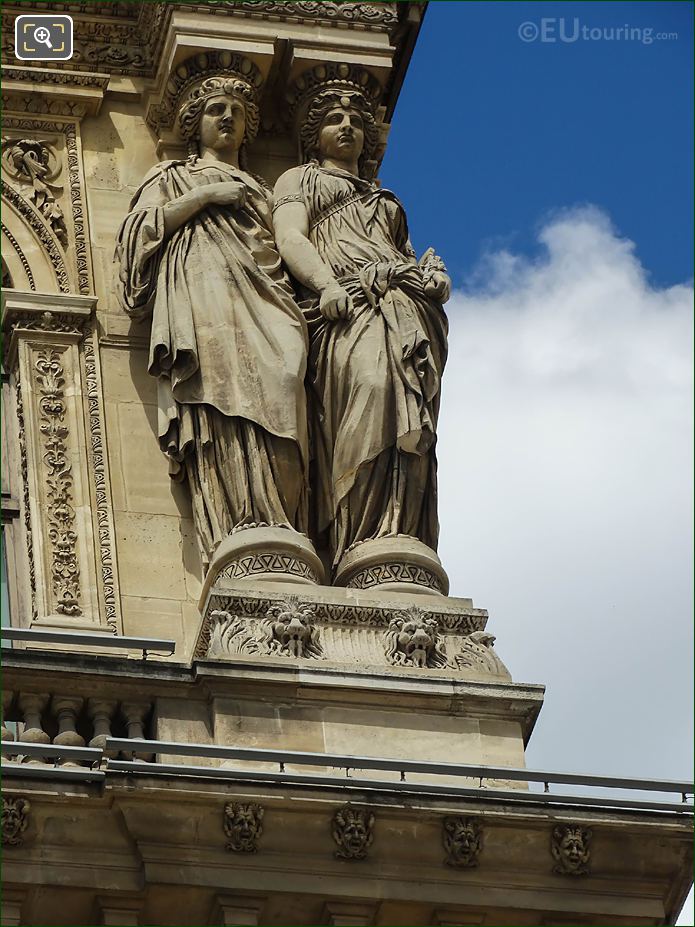 RHS caryatids sculptures on Pavillon Richelieu Paris