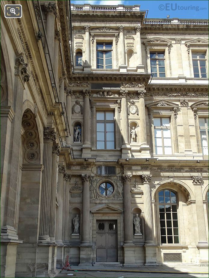 South facade Aile Nord, La Paix et l'Abondance sculpture, The Louvre