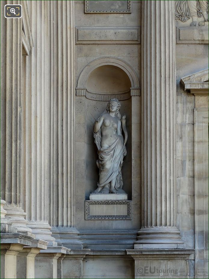 South facade Aile Nord Aurore statue, The Louvre