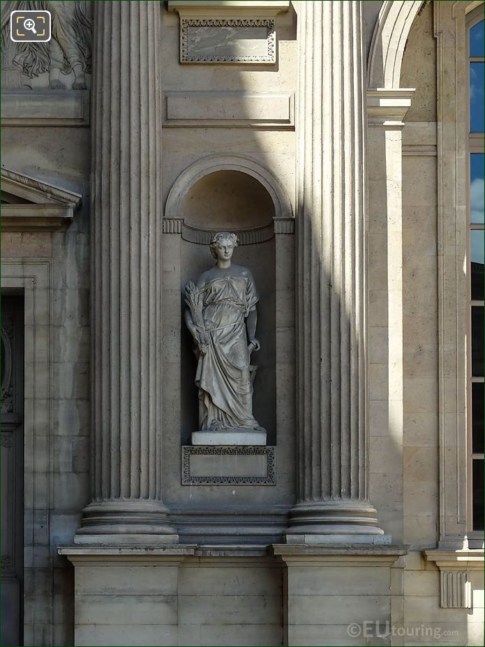Aile Nord S facade with Agriculture statue on The Louvre