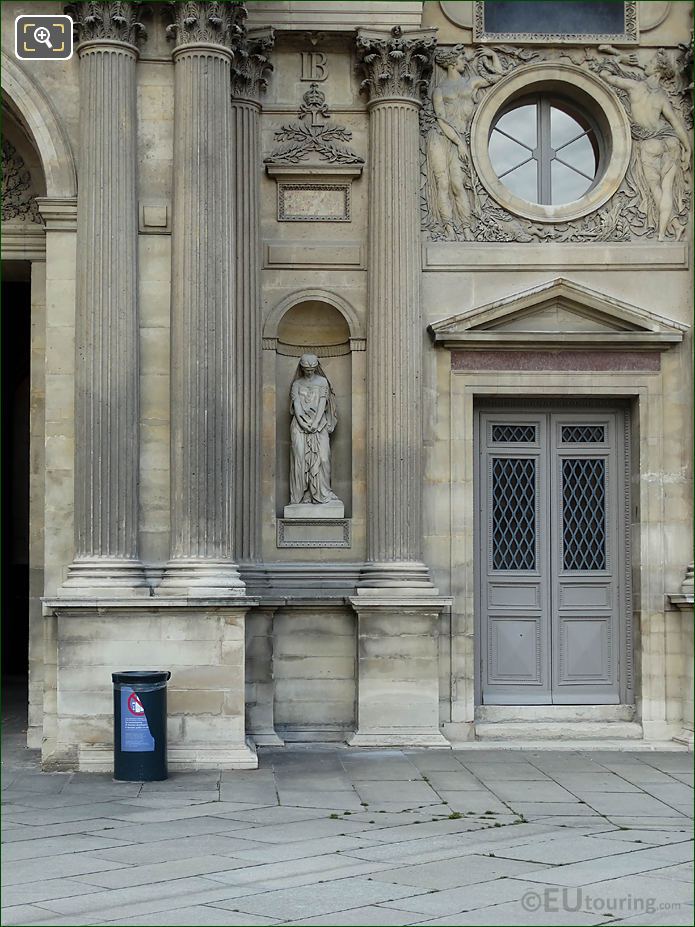 South facade Aile Nord with Sapho statue, Musee du Louvre, Paris