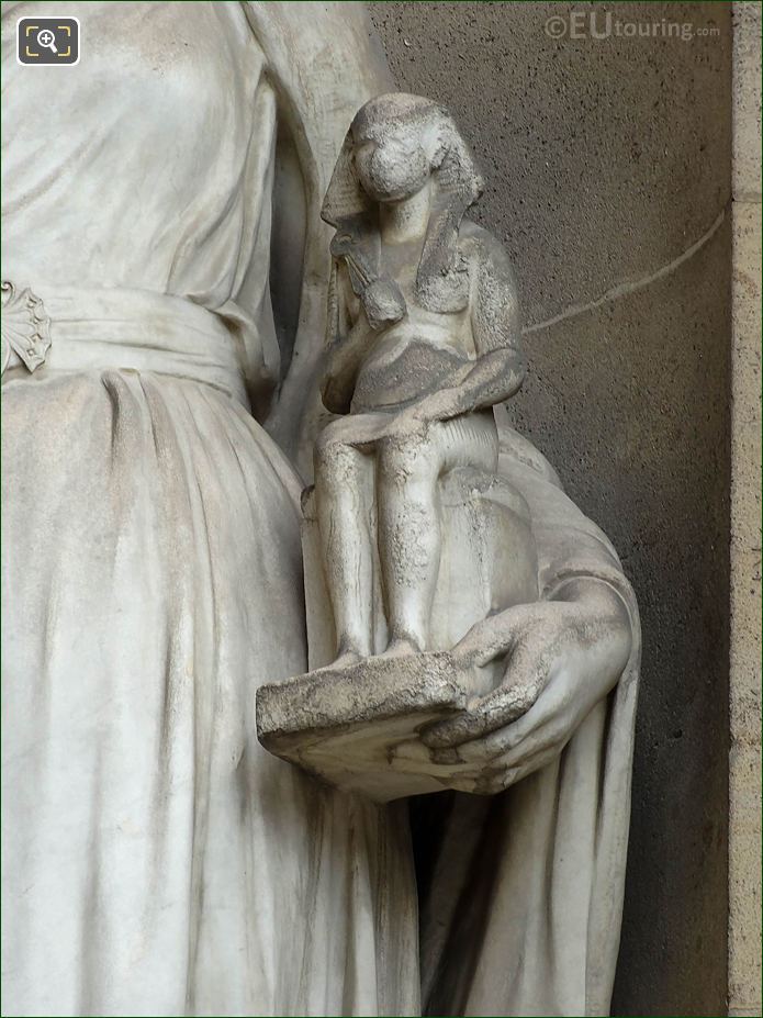 Small statue on Archeologie allegorical statue, The Louvre