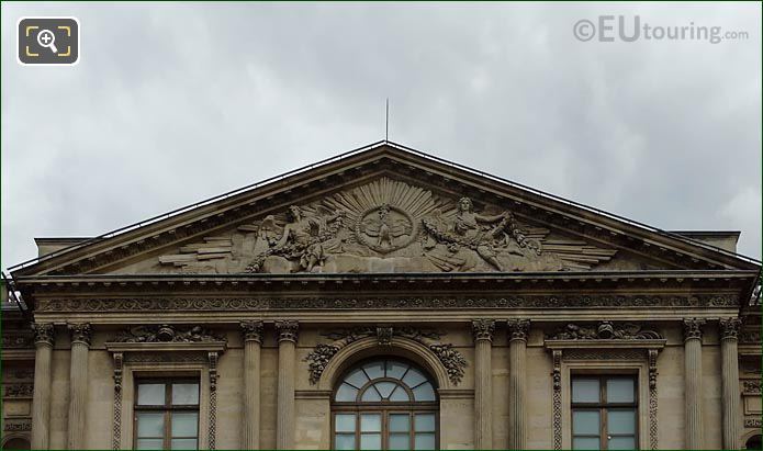 Sculpture on pediment Aile Est Musee du Louvre