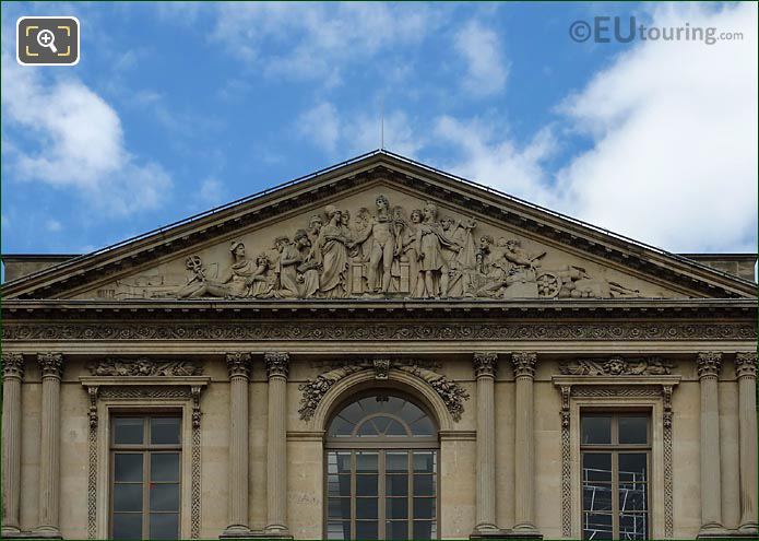 Pediment Genius of France sculpture Aile Nord