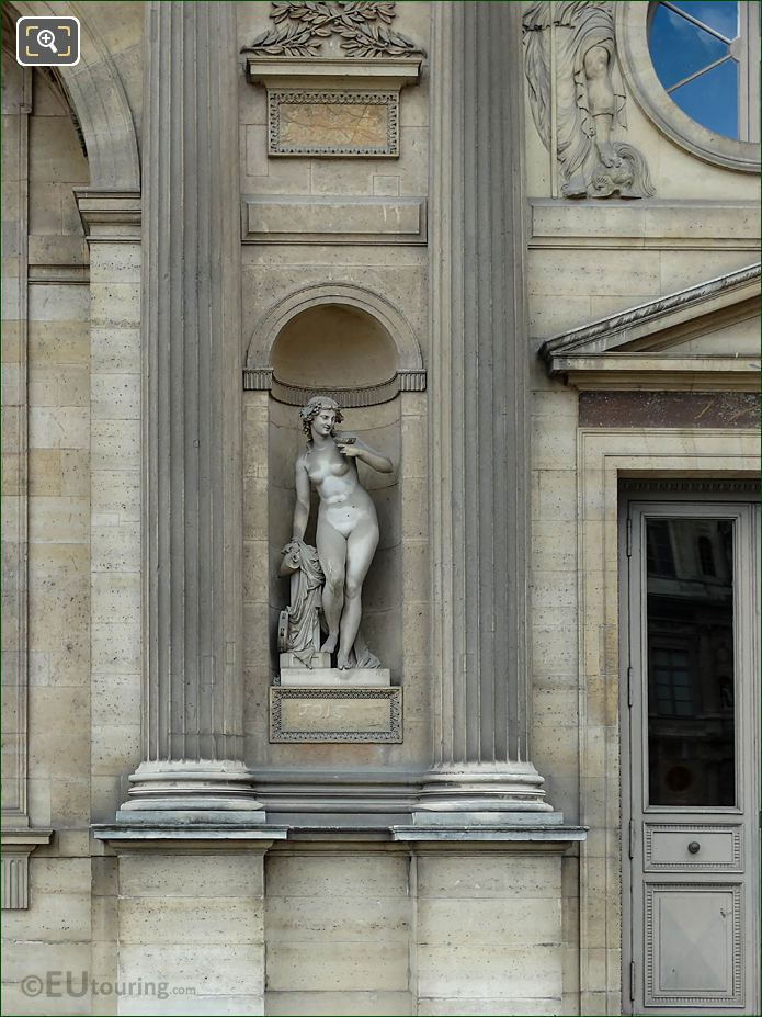 North facade Aile Sud and marble Bacchante statue