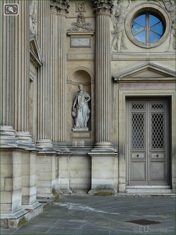 East facade Aile Lescot with Architecture statue, The Louvre