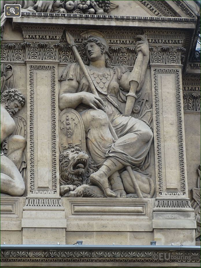 Bellone sculpture, Aile Lescot, Musee du Louvre, Paris