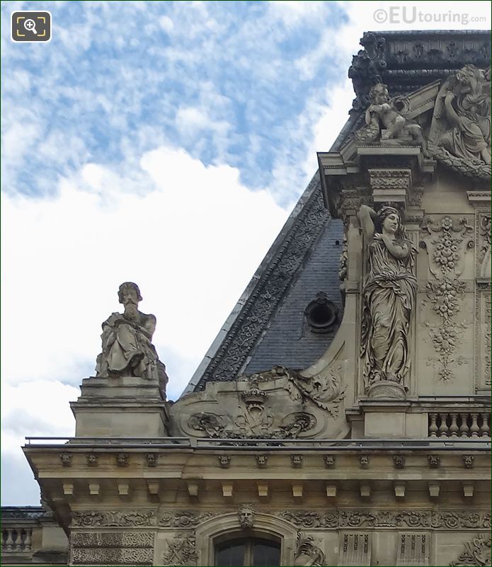 Pavillon Turgot top left facade with Le Calme statue