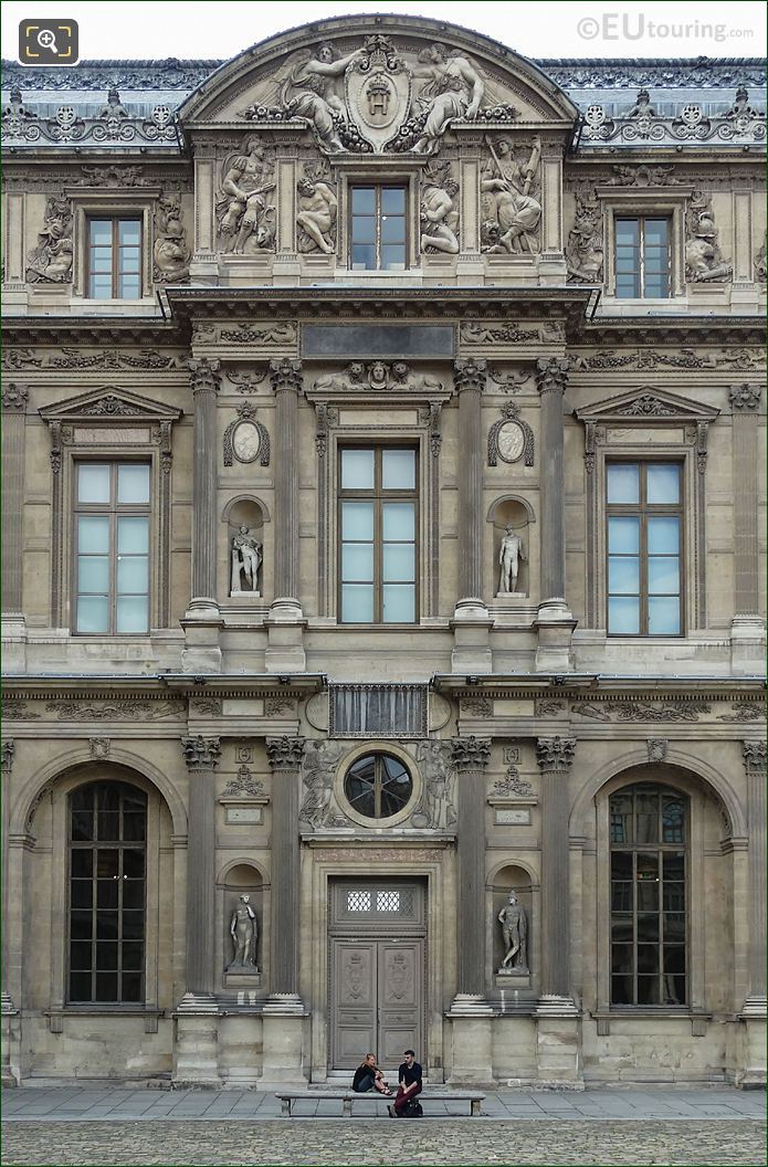 East facade Aile Lescot and God of War sculpture, The Louvre