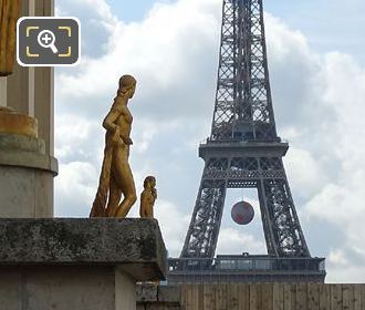 Golden statues at Palais Chaillot west facade