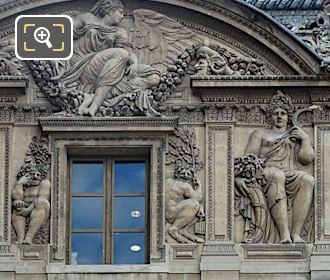 East facade Aile Lescot with Goddess sculpture Ceres, The Louvre