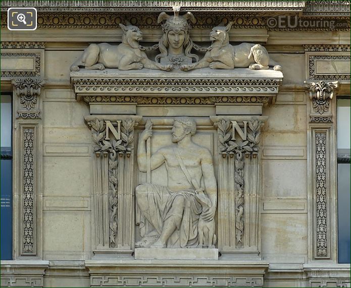 RHS Bas Relief sculpture by first window group on Aile de Flore