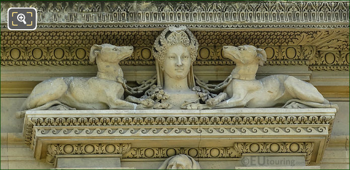 Right side 1st window animal sculpture, Aile de Marsan, The Louvre