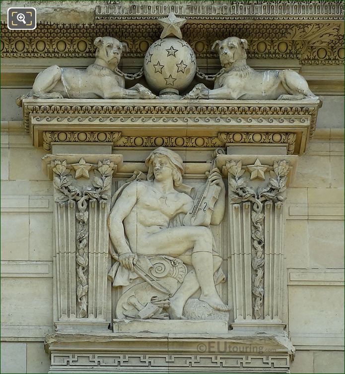 2nd window Aile de Marsan right side bas relief sculpture at The Louvre