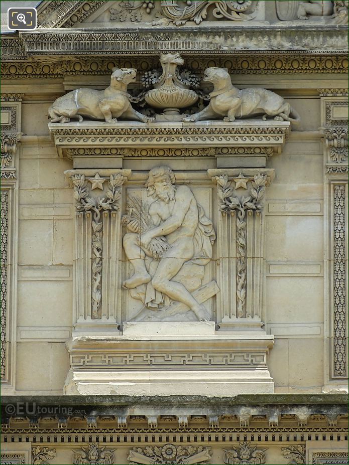 4th window group left bas relief sculpture, Aile de Marsan, The Louvre