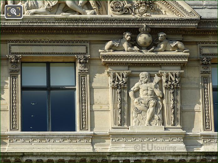 7th window right side bas relief sculpture, Aile de Flore, The Louvre