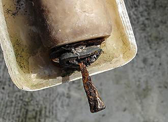 Caravan gas locker rusted hinge