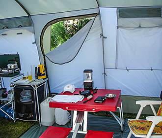 Tent living area