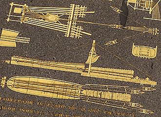 Gilded diagrams on the Luxor Obelisk