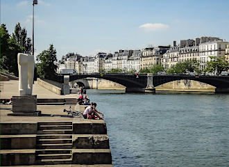 Paris River Seine with south section of Pont de Sully