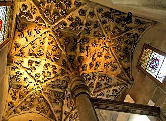 Ceiling and window inside Tour Jean Sans Peur