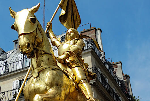 Golden Equestrian Statue of Joan of Arc
