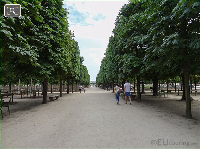 Looking SE along Allee Sous Couvert Nord, Jardin des Tuileries