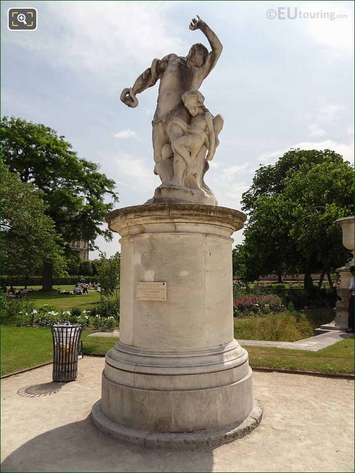 The Misery statue view to Demi-Lune Reserve Sud, Jardin des Tuileries