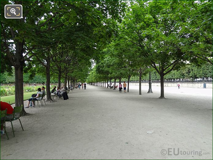 Tree lined Allee des Feuillants, Jardin des Tuileries looking NW