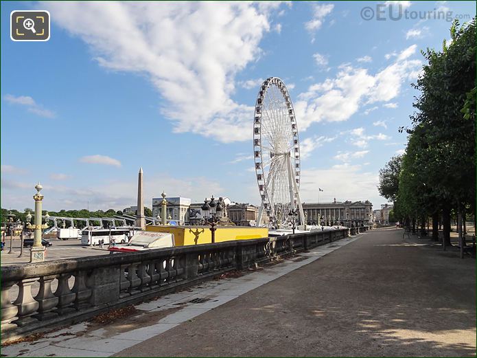 Terrasse de l'Orangerie in Jardin des Tuileries over Place de la Concorde