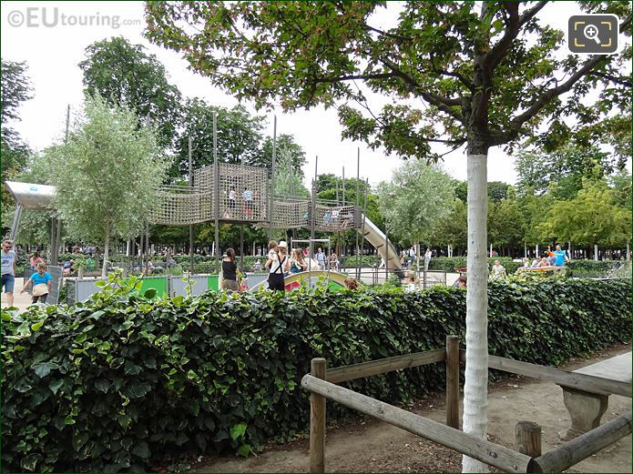 Jardin des Tuileries Childrens Playground ivy fence