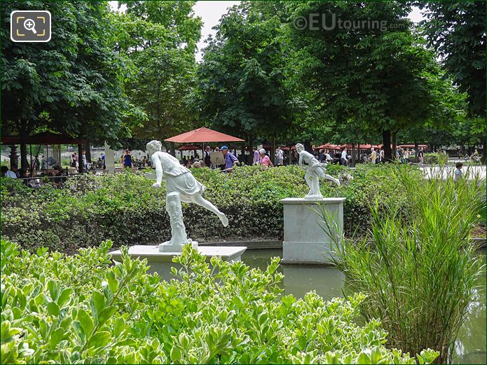 East end of Exedre Nord pond two statues looking South