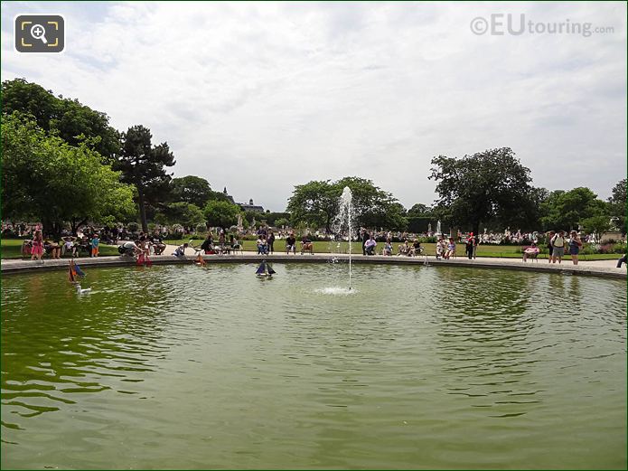 View over Vivier Nord pond, Jardin des Tuileries looking SSW