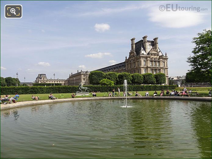 Looking SSE over 1600s pond, Vivier Sud, Jardin des Tuileries