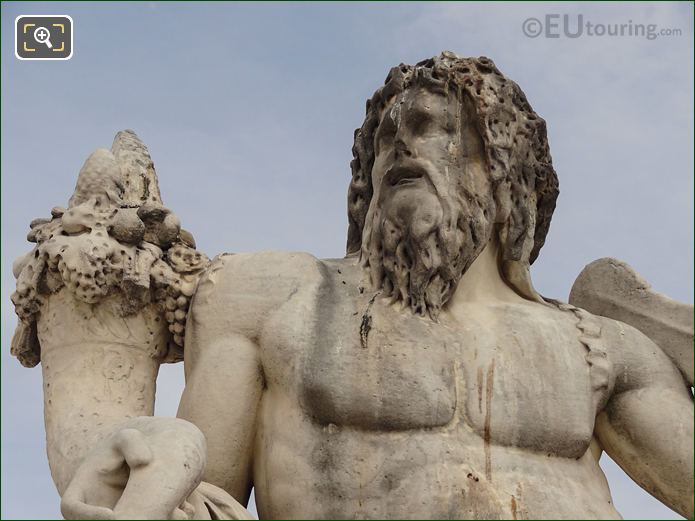 God of the River Tiber statue in Tuileries Gardens