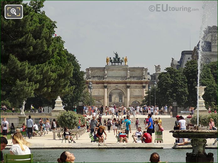 Grand Bassin Rond, Tuileries Gardens view to Arc de Triomphe du Carrousel