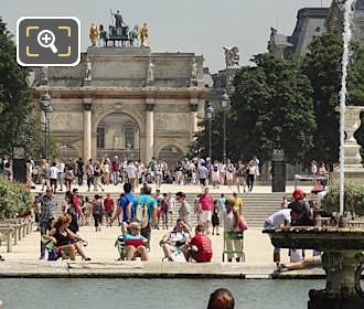 Tuileries Gardens water fountain in Grand Bassin Rond